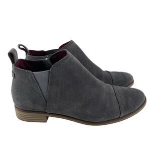 Toms Gray Suede Ankle Booties Women's Size 8